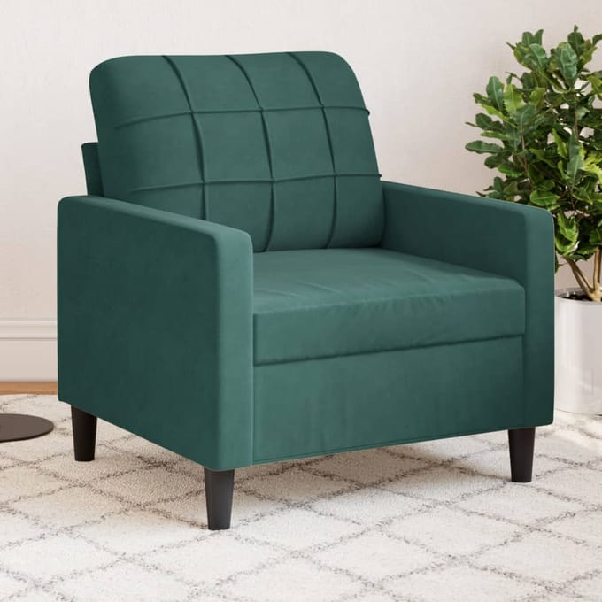 vidaXL - Fauteuil - 60 - cm - fluweel - donkergroen