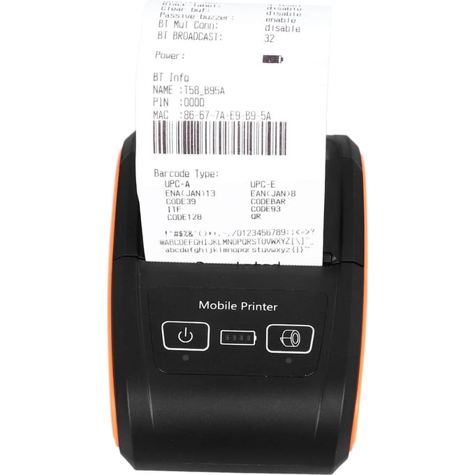 Imprimante Thermique 58mm Bluetooth 4.0 Sans Fil Multifonction Mini Portable Imprimante Thermique d'Étiquettes pour US Plug gray