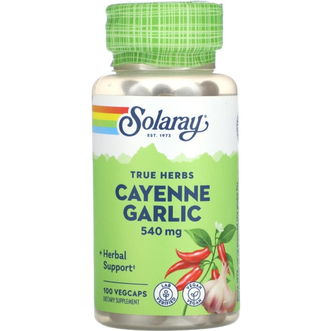 True Herbs, Cayenne Knoflook, 540mg, 100 Vegetarische Capsules