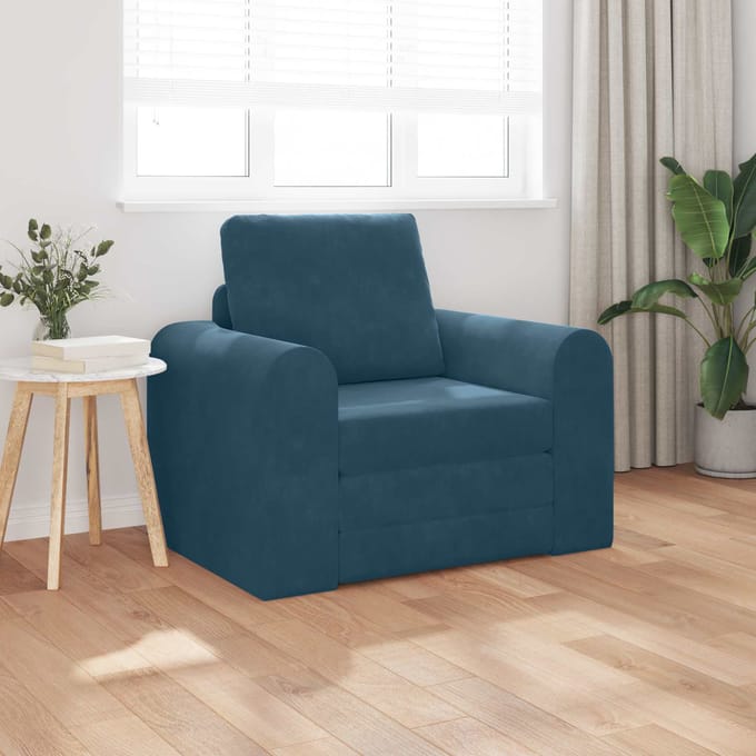 vidaXL - Slaapbank - Blauw - 98 - x - 71 - x - 83 - cm - Fluweel