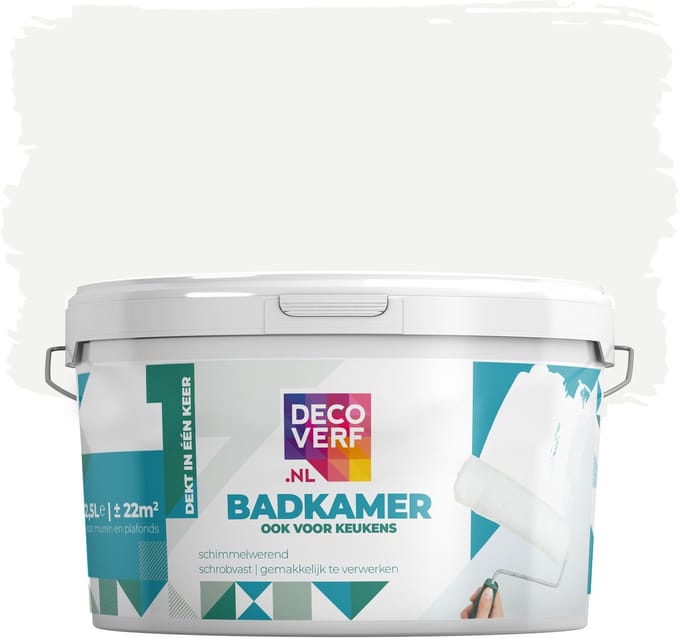 Decoverf badkamerverf 2.5L wit, 9003