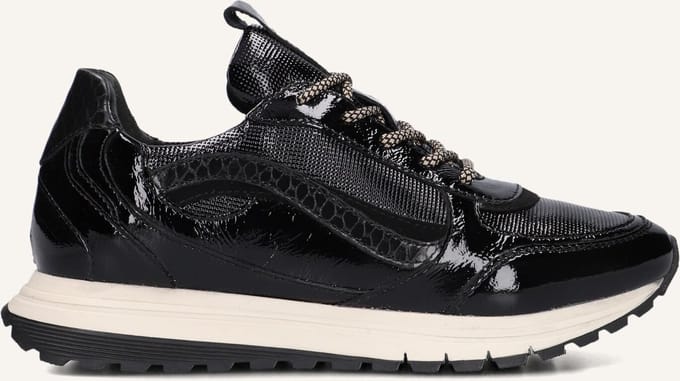 Notre-V Rylie-01 Sneakers Dames - Leren Sneaker - Zwart - Maat 43