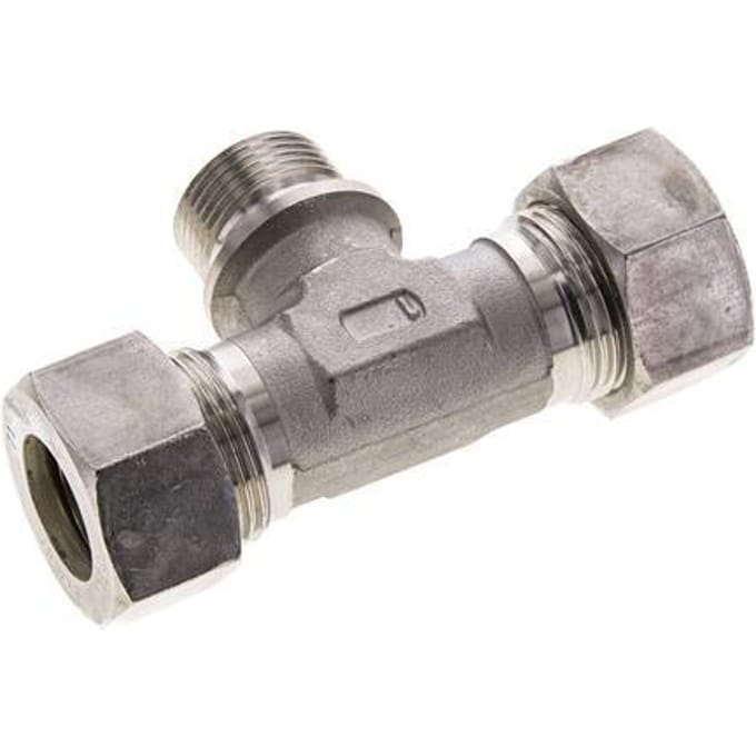 22L & G3/4'' RVS T-stuk Knelfitting Buitendraad 160bar ISO 8434-1