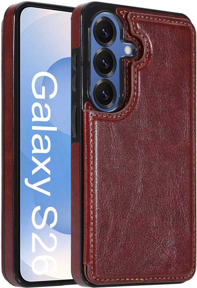 ShieldCase Wallet Case Hoesje - Geschikt voor Samsung Galaxy S26 - Portemonnee Hoesje - Pasjeshouder - Bruin