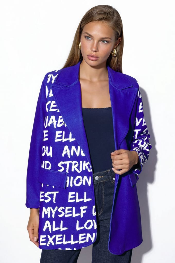 Overmaat Crêpe Blazer Jas