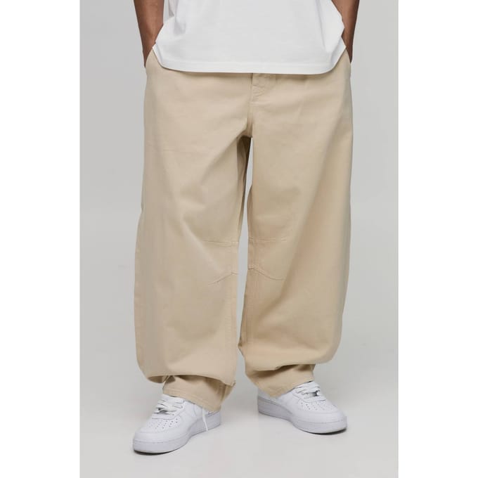 Ballonmodel Broek Met Applicatie Patch In Twill | Ecru | Size 32