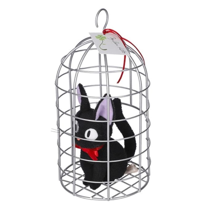 Studio Ghibli Kiki's Delivery Service Medium Plush Jiji Caged