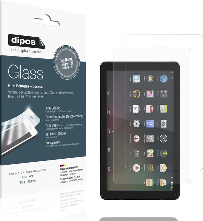 dipos – 2x Matte Pantserfolie geschikt voor Denver TIQ-10394 | 9H Screenprotector