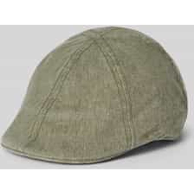 camel active Platte pet van linnenmix - Maat menswear-XL - Olijfgroen