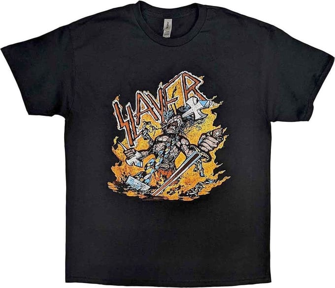Slayer - Cartoon Flames Heren T-shirt - S - Zwart