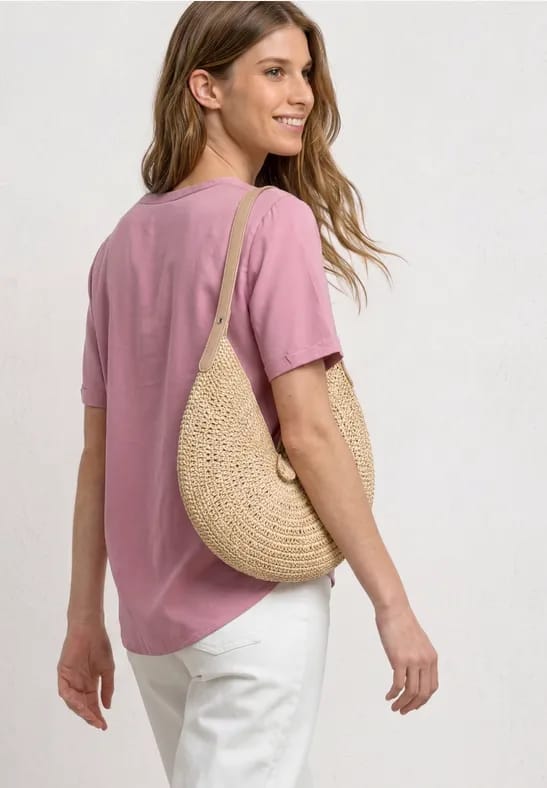 Blouse met gespleten hals en omslag