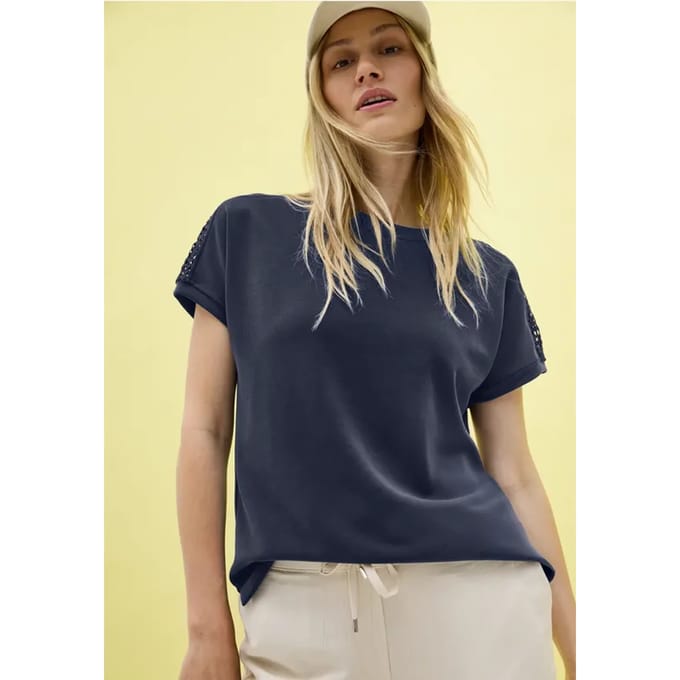 Shirt met mesh detail