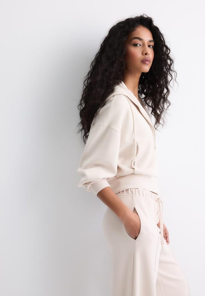 Stradivarius Soft touch sweater met rits  Steen S