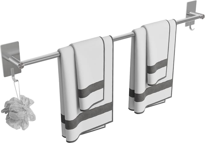 Wandgemonteerde Handdoekhouder 80CM van RVS, Modern Design voor Badkamer, Handdoekrek en Accessoires