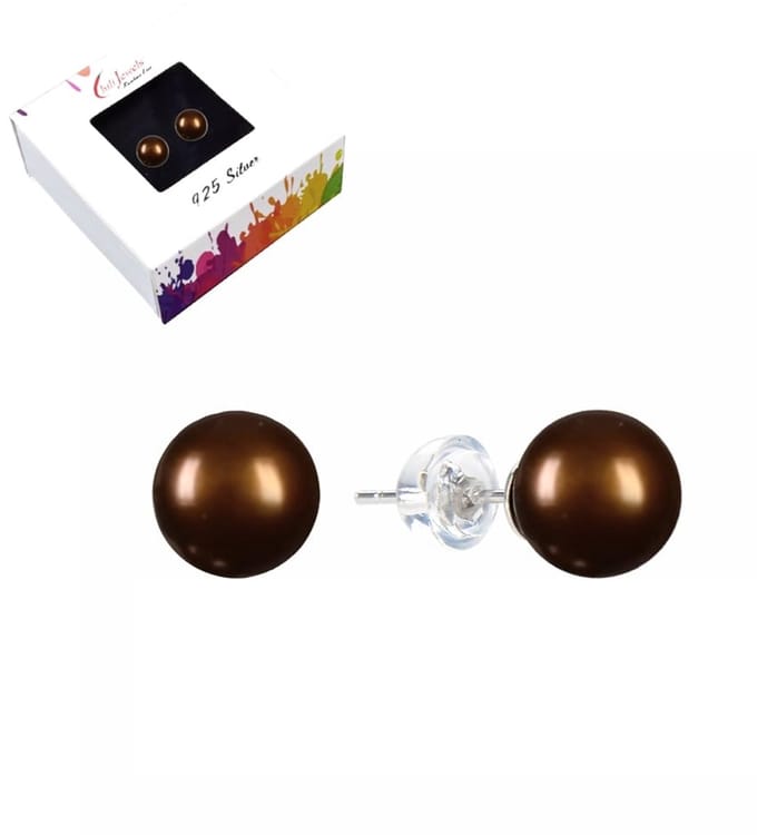 Oorbellen Parel Bruin 6 mm