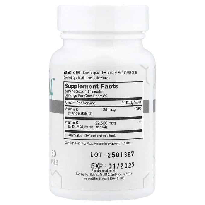 NBI Health, Osteo-MK4™, 60 Capsules