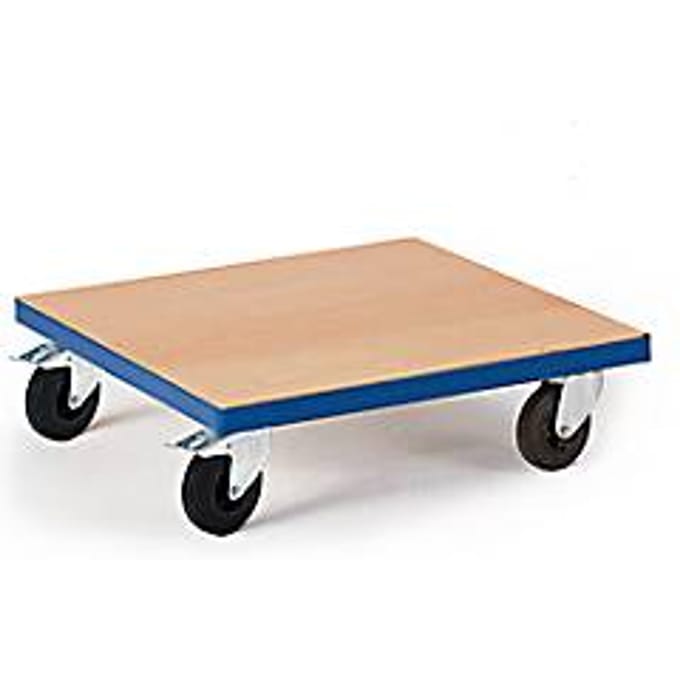 Transportroller - staal - L 700 x B 700 mm - beuken MDF blad