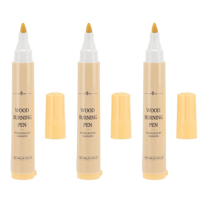3 stuks Houtbrandpen Kit Pyrografie Marker Set Schroeigereedschap voor Beginnersprojecten beige