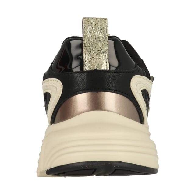POSH by Poelman LOLA Dames Sneakers - Zwart Met Goud Combinatie