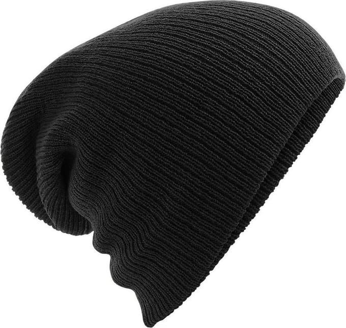 Beechfield Unisex Heavy Gauge Slouch Beanie (Zwart)