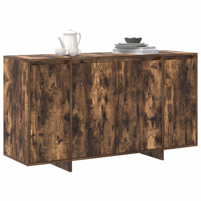 vidaXL - Dressoir - Rook - Eiken - 135 - x - 41 - x - 75 - cm - Bewerkt - hout