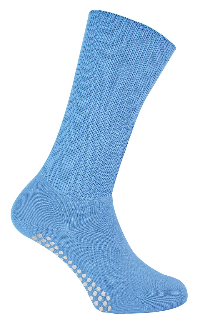 Dr.Socks - Extra brede oedeemsokken met grips - Blauw