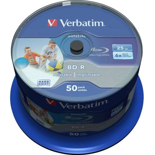 Verbatim 43812 Blu-ray BD-R SL disc 25 GB 50 stuk(s) Spindel Bedrukbaar