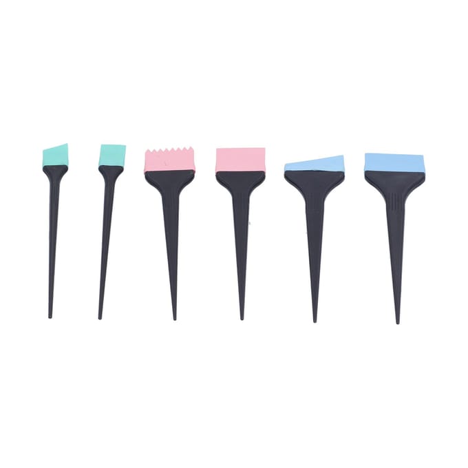 6 stuks Siliconen Haarverf Kwast Huis Kapper Kapsalon Haarbehandelingen Kleurkwast Set white