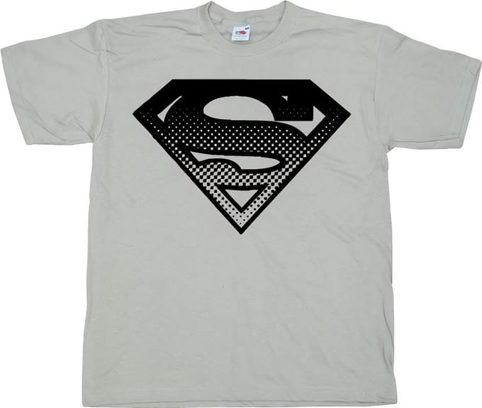Superman Halftone Shield T-Shirt Khaki-XL