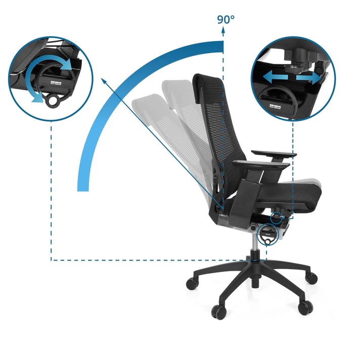 GENIDIA SMART BLACK | net - Professionele bureaustoel Zwart