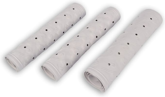 Set van 3 Antischimmel Antislip Douchematten - Wit Rubber - Badkamer Accessoires| 76cm x 36cm
