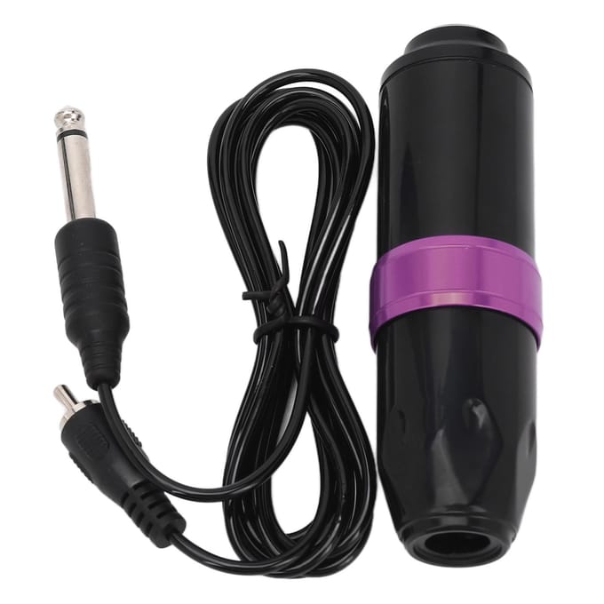 Machine à Tatouer Rotative à Aiguille Cartouche Interface RCA Course Réglable 5‑9V Machine à Tatouer Noir Violet black
