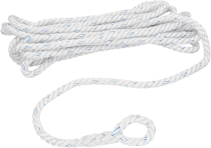 Gesplitste Polyester Mooring Line - Boot Dock Rope - Boten Aanleggen - Voorgesplitste Lus - 14mm x 10m - Wit