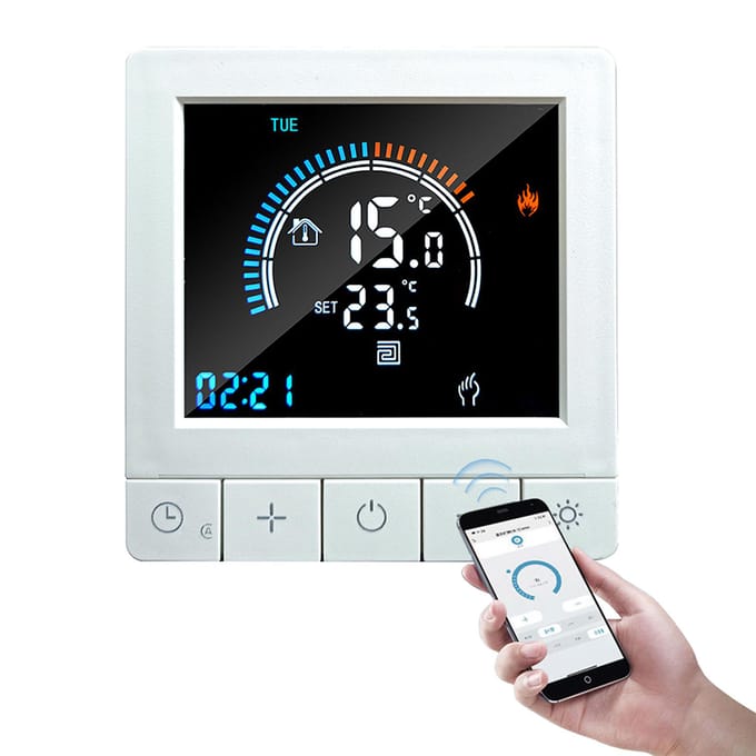 Programmeerbare Digitale Thermostaat met Kinderslot WiFi LCD Scherm NTC Sensor Elektrische Verwarming Warm E-1 black