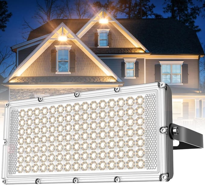 100W LED-schijnwerper 10.000 lumen 3200K IP66 waterdicht 120° stralingshoek