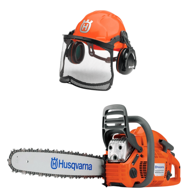 Husqvarna 455 kettingzaag + gratis helm