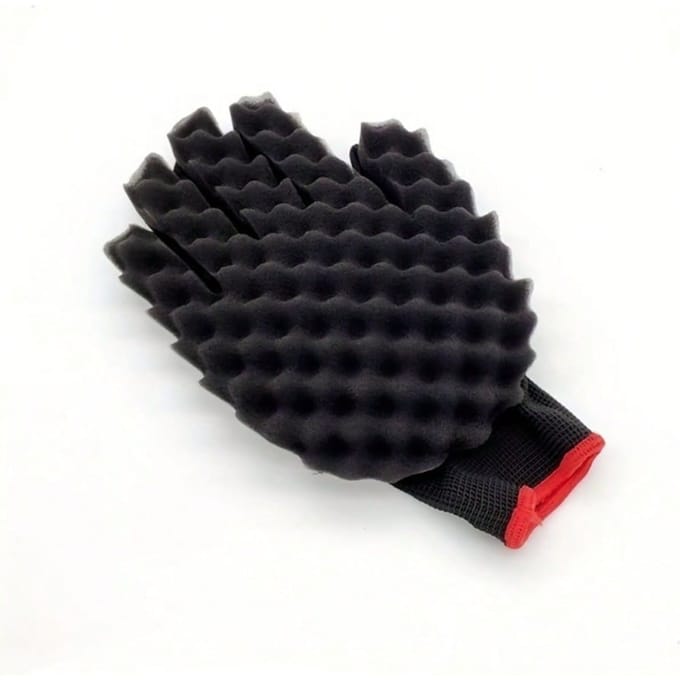 Gants éponge permanents - Cheveux bouclés - Main droite black