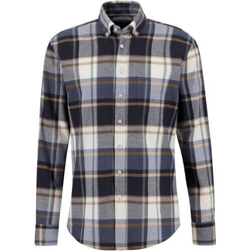 Fynch-Hatton Overhemd Classic Large Checks Navy / male