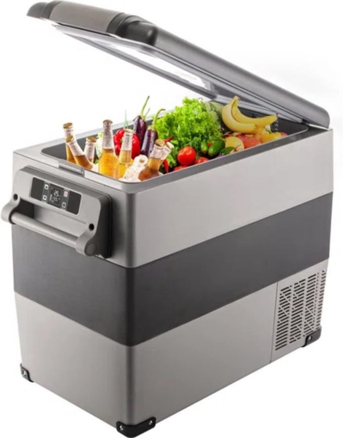 Koelbox XL - 55L - 60 Blikjes - Koeltas - Elektrisch - Oplaadbaar - Vriescombinatie - 220V - Camping, Auto, Caravan