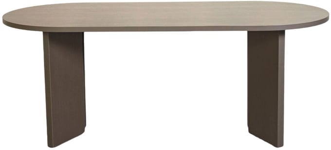 Eettafel Japandi ovaal 200cm walnoot melamine Hano Japanse eetkamertafel