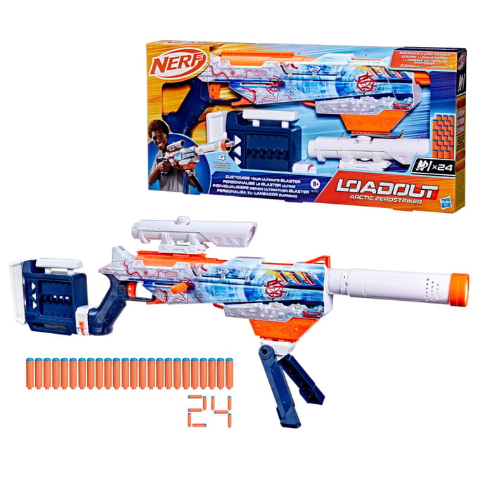 Nerf Loadout Arctic Zerostriker blaster en 24 N1-darts