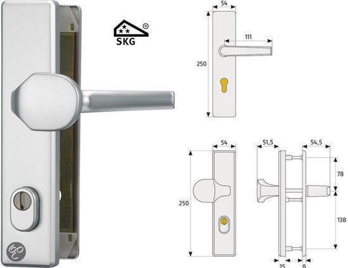 Abus veiligheidsbeslag SKG*** greep/kruk PC85 F1 met kernbeveiliging