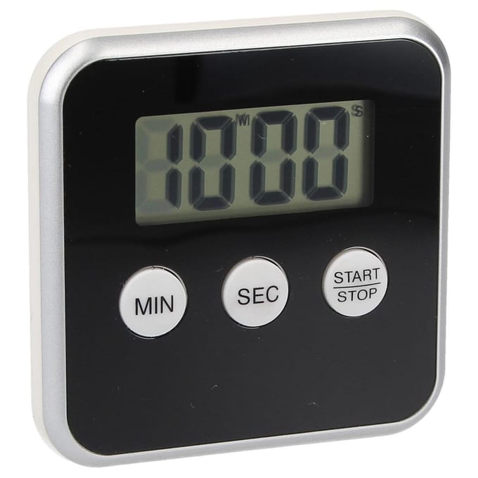 Digitale Timer Zwart – 8x8cm | Timer voor Koken | Kookwekker met Magnetisch Bevestigingssysteem