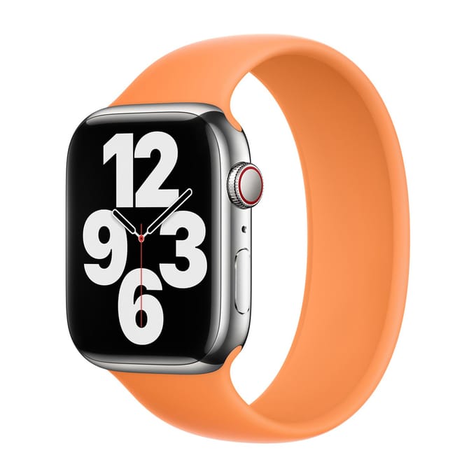 Apple Siliconen solobandje voor de Apple Watch | 44/45/46/49 mm - Maat 5 - Marigold