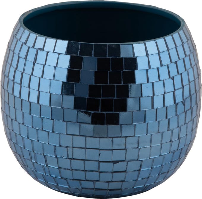 Present Time Bloempot Mirror Globe - Blauw - Ø18cm - Scandinavisch
