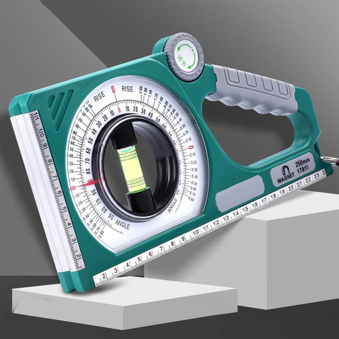 Inclinometer Multifunctioneel Waterpas Hoekmeter Duidelijke Schaal Hoge Sterkte Draagbare Hoek gray