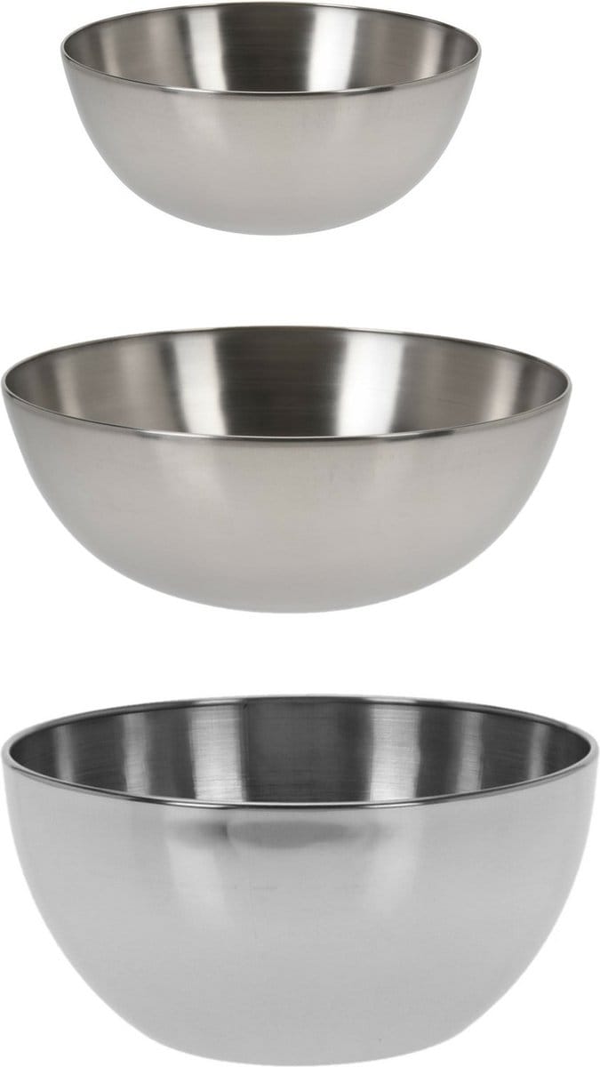 Excellent Houseware voedsel serveerschalen - Set 10x - RVS - D24/D20/D13 cm