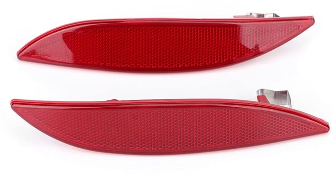 TKSE Achterbumper Reflector voor MEGANE MK3 (2008-2013) - Set van 2, Rood