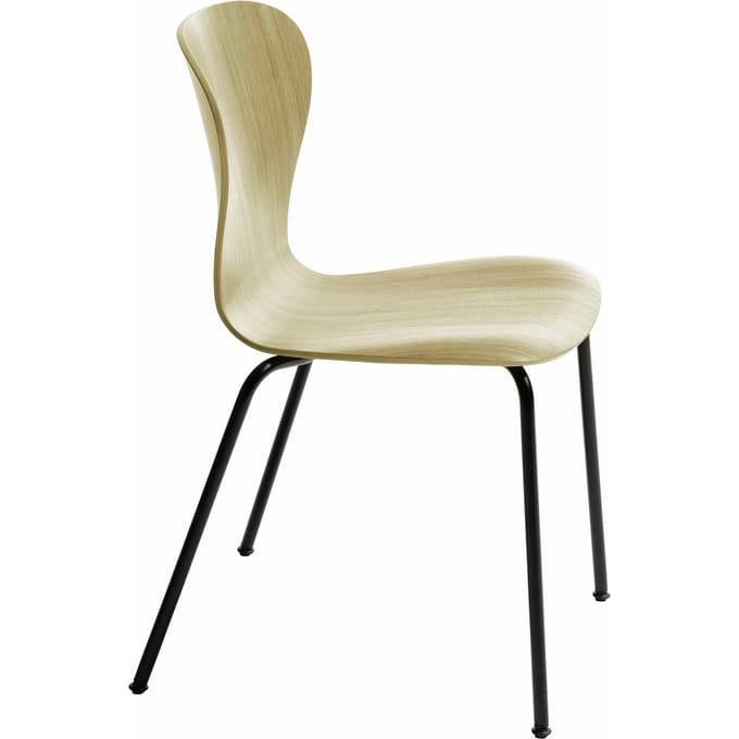 Thonet S 220 Stalen buisstoel - eiken helder gelakt - diepzwart