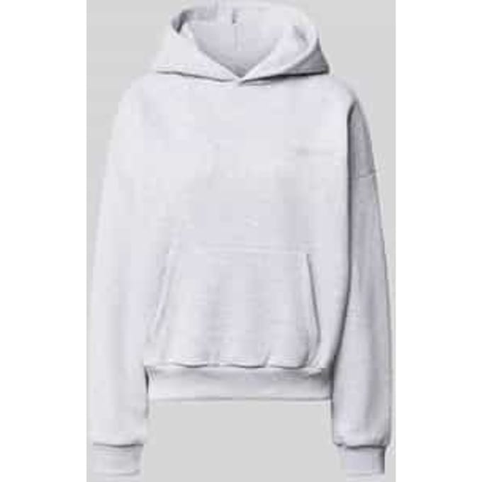 relaxed fit basic hoodie in grijs gemêleerd